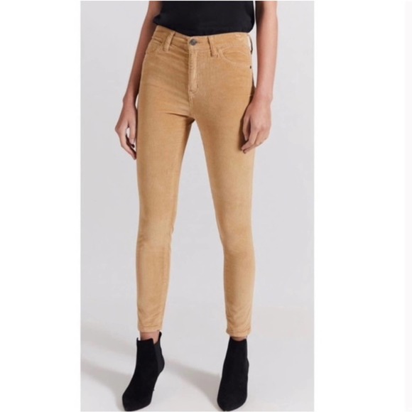 Current Elliott High Rise Corduroy Skinny Jeans Barley Women's 26 Tan Academia